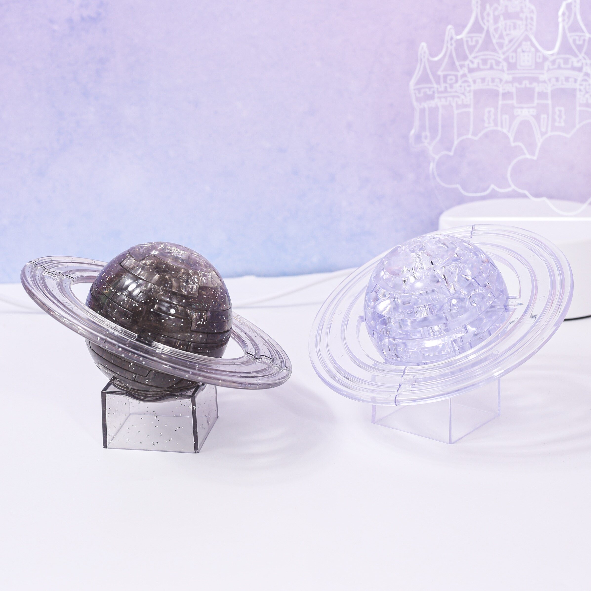 立体水晶拼图星球模型3d透明拼装成年减压手工制作diy玩具