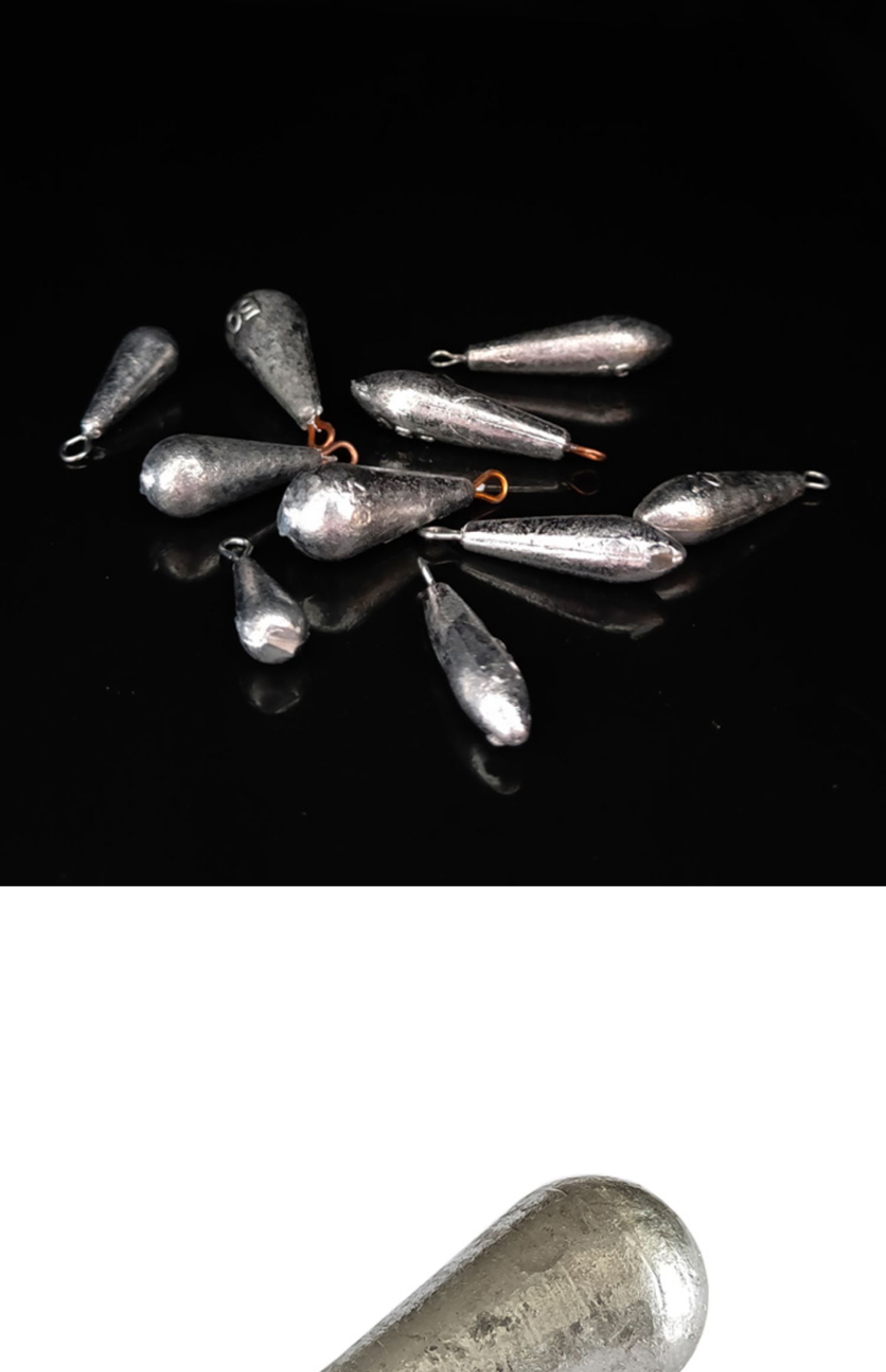 1斤水滴铅坠柳叶型水滴型带环铅坠通心坠海竿抛竿钓鱼串钩铅鱼坠