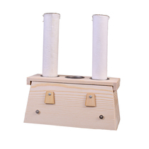 Solid wood made of 4 cm double holes Moxibustion Box Thunder fire Moxibustion with 3 eyes macroporous Moxibustion Smoked Moxibustion Apparatus