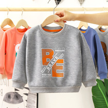 Children wear clothes on the outside Spring and Autumn new boys and girls Korean version of round neck cartoon T-shirt baby long sleeve coat children tide tide