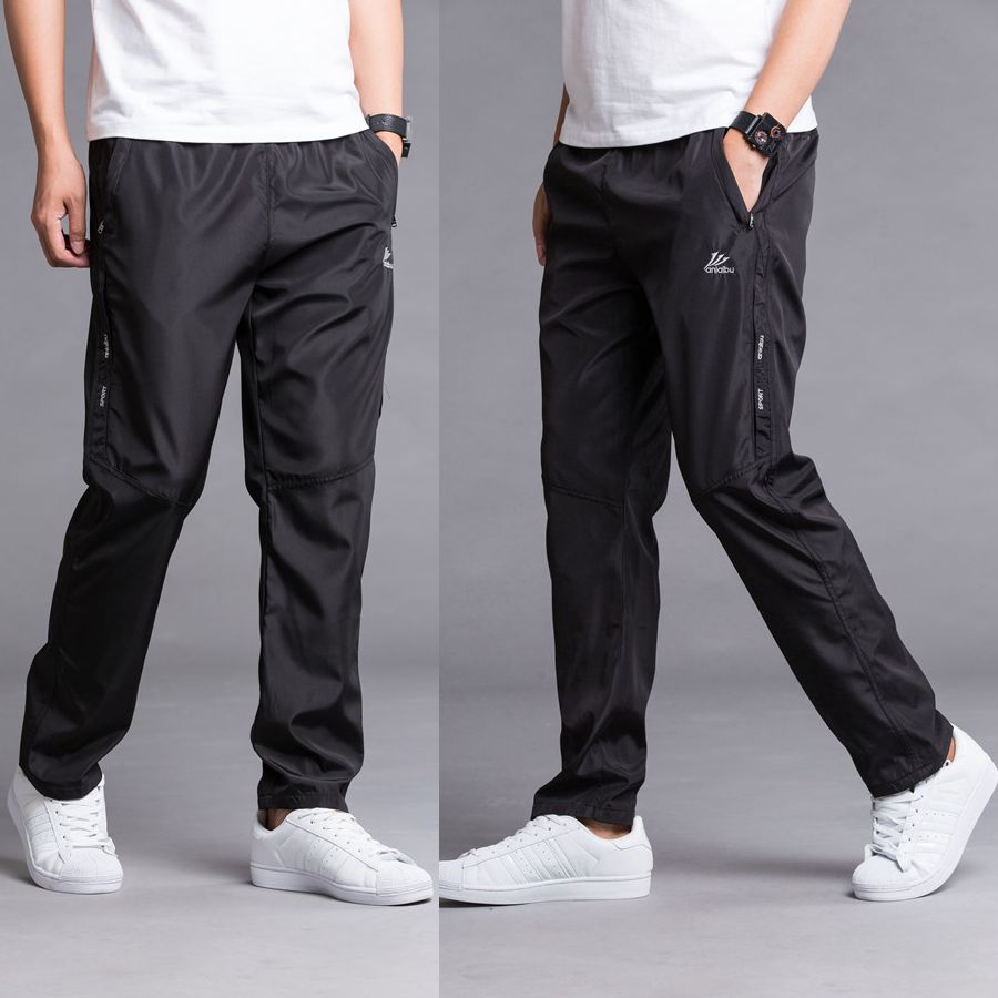 春夏薄款运动裤男长裤涤纶单层透气速干裤休闲裤直筒宽松跑步卫裤