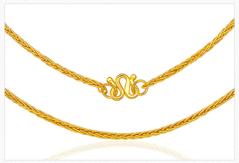 龙皇珠宝 黄金项链 999足金肖邦链男女款肖邦金链子 简约百搭