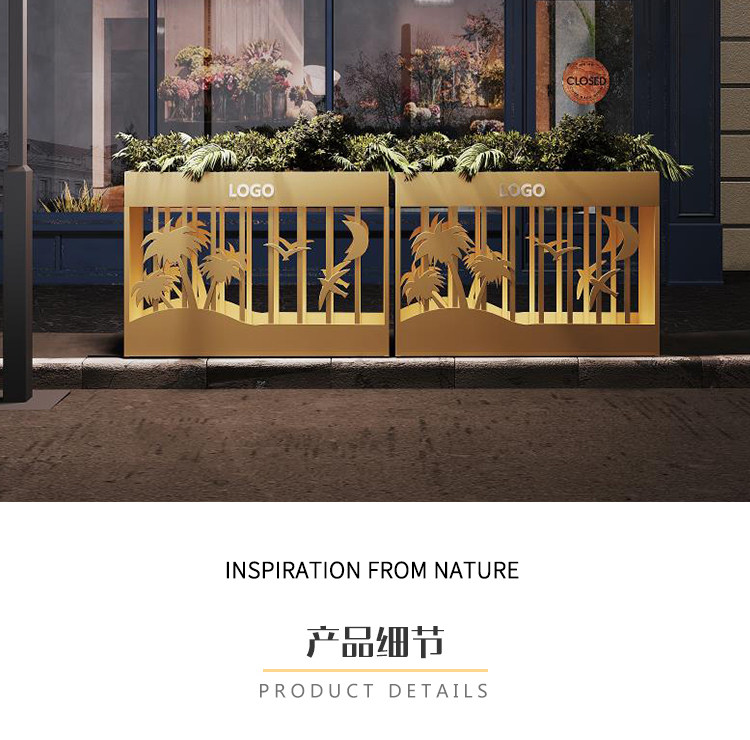 户外铁艺花箱长方形落地花槽庭院隔断花架售楼部室外花坛包邮