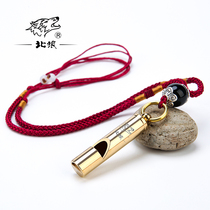 North Wolf personality custom pure copper outdoor life-saving whistle Children earthquake survival metal treble lettering gold and silver 0617