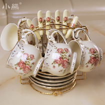 Eurostyle ivory porcelain coffee cup in English style tea cup coffee cup afternoon tea cup red tea flower tea cup saucer with cup