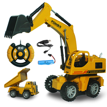 Charging remote control excavator excavator electric dump engineering truck boy toy car excavator dirt car gift