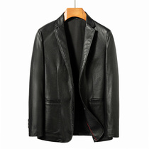 Haining leather mens imported sheep leather soft leather spring and autumn suit handsome large size retro casual jacket jacket