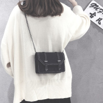 Small square bag womens bag 2021 new trendy Korean version of the wild messenger bag female ins retro frosted chain shoulder bag