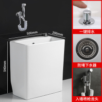 Household ceramic floor-standing heightened mop pool balcony flat small mop pool deepened toilet rectangular pier pool