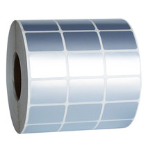 Mute silver label paper waterproof PET Asian silver 20*10 25 15 12 8 non-tear sticker paper custom-made