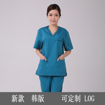 New female Korean version of wash clothes summer clothes brush hand clothes short sleeves oral split long sleeve set cotton doctor surgical clothes