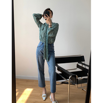 Shen million Amyy Studios imported fabric Modern retro comes with air field French floral streamer shirt