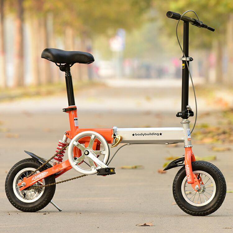 莱米卡其10寸折叠减震自行车男女式成人学生车超轻便碟刹单车包邮