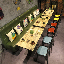 Retro industrial style wrought iron table and chair restaurant drink hotel bar cafe milk tea shop sofa card seat table and chair combination