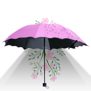 五折太阳伞遮阳防晒防紫外线黑胶雨伞女折叠晴雨两用便携小巧伞
