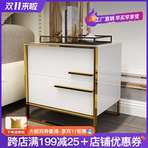 Light luxury bedside table simple post-modern metal cabinet stainless steel bedside cabinet bedroom furniture locker locker