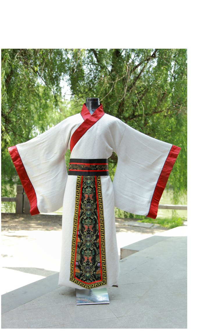 直裾深衣古装演出服装男士黑色汉服直裾大氅深衣影楼古代华服唐装_双