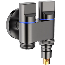 Washing machine faucet one in two out triangular valve double outlet special automatic water stop valve one point two connector 685