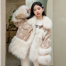 2022 winter new fox fur fur coat womens gentle and sweet style fur all-in-one down jacket young coat