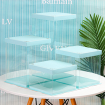 Net red transparent birthday cake box 6 six 8 eight 10 ten 12 inch plus height custom baked square cake box