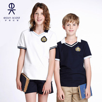 Eaton Guild school uniform V collar short sleeve T-shirt Inn College men and women sports polo shirts 15T015 15T016