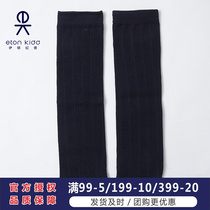 Eaton Gide Boys and Girls Pure Cotton Mid-tube Socks Primary and Secondary School Students Straight Navy Blue White Mid-Socks Childrens Socks 09W0