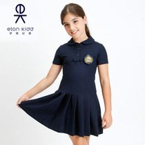 Eaton Gide school uniform class clothes children short sleeve dress Princess dress girl multi-color dress summer 14L271