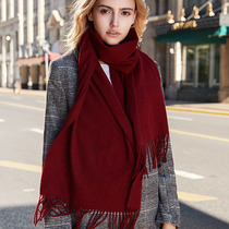 US CK Scarves Womens Autumn Winter Pure Wool Thickened Warm Surrounding Neck Neck-in-the-neck 100 Lapped Shoulder