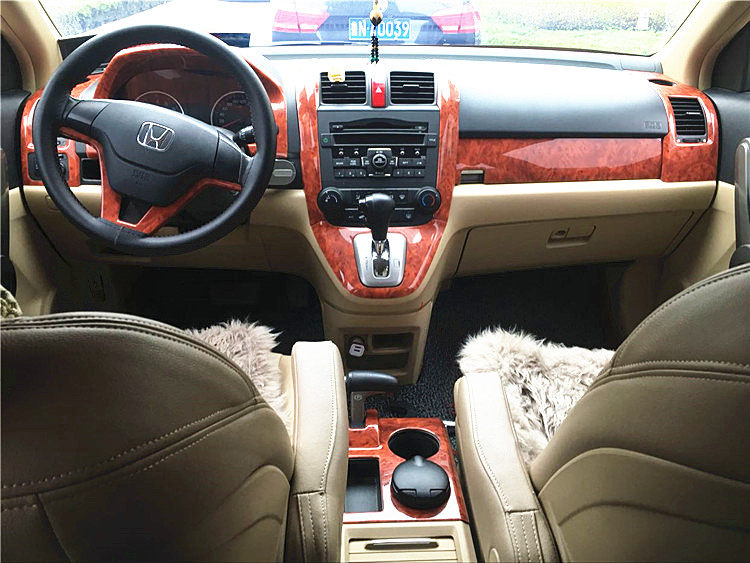 适用于07 08 09 10 11款本田老crv内饰改装桃木贴门扶手排挡装饰