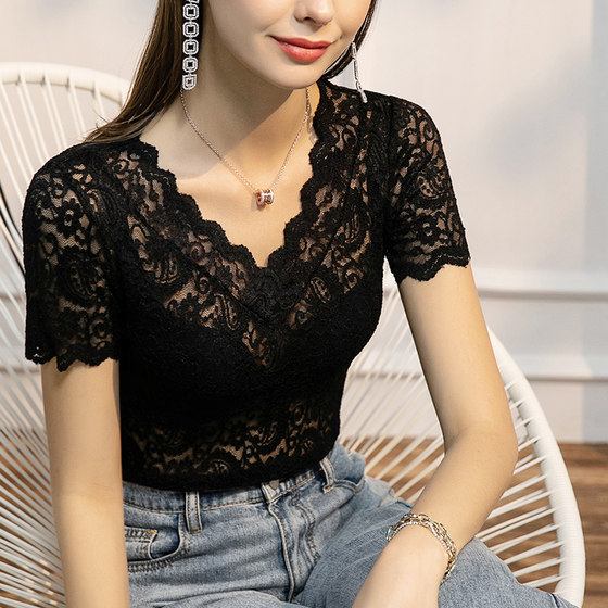2024 new summer clothing very fairy V-neck top design niche short-sleeved shirt lace shirt small shirt T-shirt for women
2024 new summer clothing very fairy V-neck top design niche short-sleeved shirt lace shirt small shirt T-shirt for women
