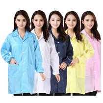 Anti-static coat Protective clothing Dust-free clothing Striped blue electrostatic coat with cap white coat dust-proof overalls