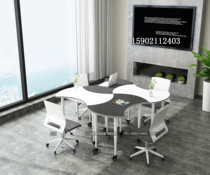 Free Composition Splicing Conference Table Training School Tutoring Class Desk With Wheels Removable Students Training Desks