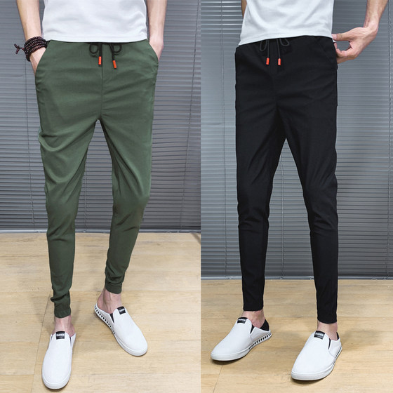 2025 new summer thin cropped pants for men's slim feet pants Korean version versatile solid color tying personalized casual pants
2025 new summer thin cropped pants for men's slim feet pants Korean version versatile solid color tying personalized casual pants
