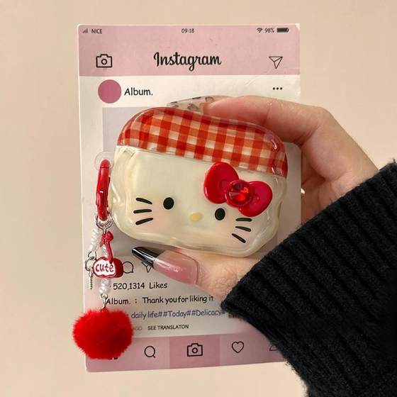 귀여운 만화 Hellokitty Apple의 새로운 3 세대 AirPods4 헤드폰 보호 케이스에 적합한 3 차원 활 3 차원 활 귀여운 만화 Hellokitty Apple의 새로운 3 세대 AirPods4 헤드폰 보호 케이스에 적합한 3 차원 활 3 차원 활