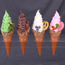 Simulation Crisp Peel Sweet Drum Chocolate Ice Cream Model Fruit Cookie Cream Furnishing Props Cold Drink Food Shooting