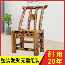 Wooden Chair Home Dining Chair Solid Wood Back Chair Vintage Dining Table Dining Room Bedroom Study Study Horn Chair Stool