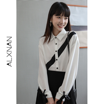 Deer to the south white doll collar salt shirt Womens hanging sense design sense niche autumn coat womens wild long sleeves