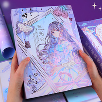 Classmates record elementary school studentssixth grade girls cute girls ancient wind loose-leaf books in the middle of the upscale Remembrance Register