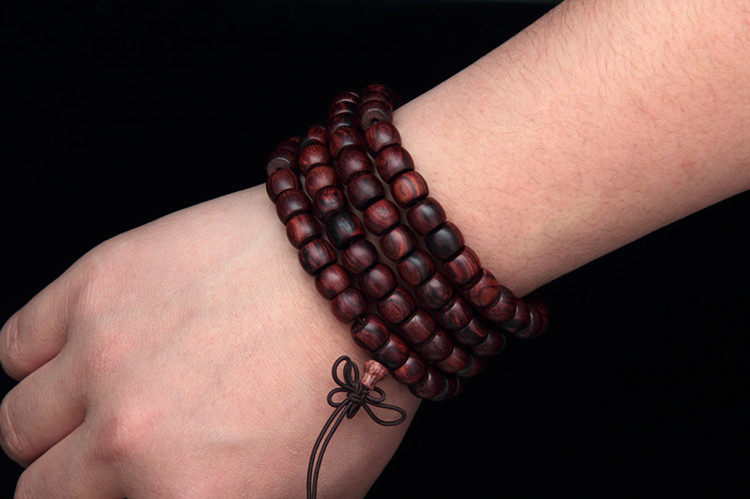 正宗海南黄花梨油梨老料桶珠手串108颗念珠苹果珠7*9鬼脸纹