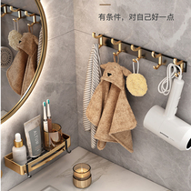 Space aluminum punch-free adhesive hook wall hanging hanger kitchen bathroom door rear wall clothes towel fitting room hook