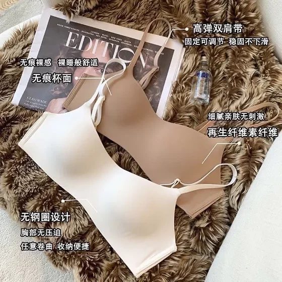 traceless underwear for women in summer, no steel rings, one-piece glossy small breasts gathered to show large breasts and prevent sagging and sagging.
traceless underwear for women in summer, no steel rings, one-piece glossy small breasts gathered to show large breasts and prevent sagging and sagging.