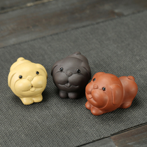 Carpenter Yixing Purple Sand Cute Puppy Dog Breezable Tea Darling Tea Set Accessories Handmade Zodiac Cute Dog Ceramic Gift Pendulum