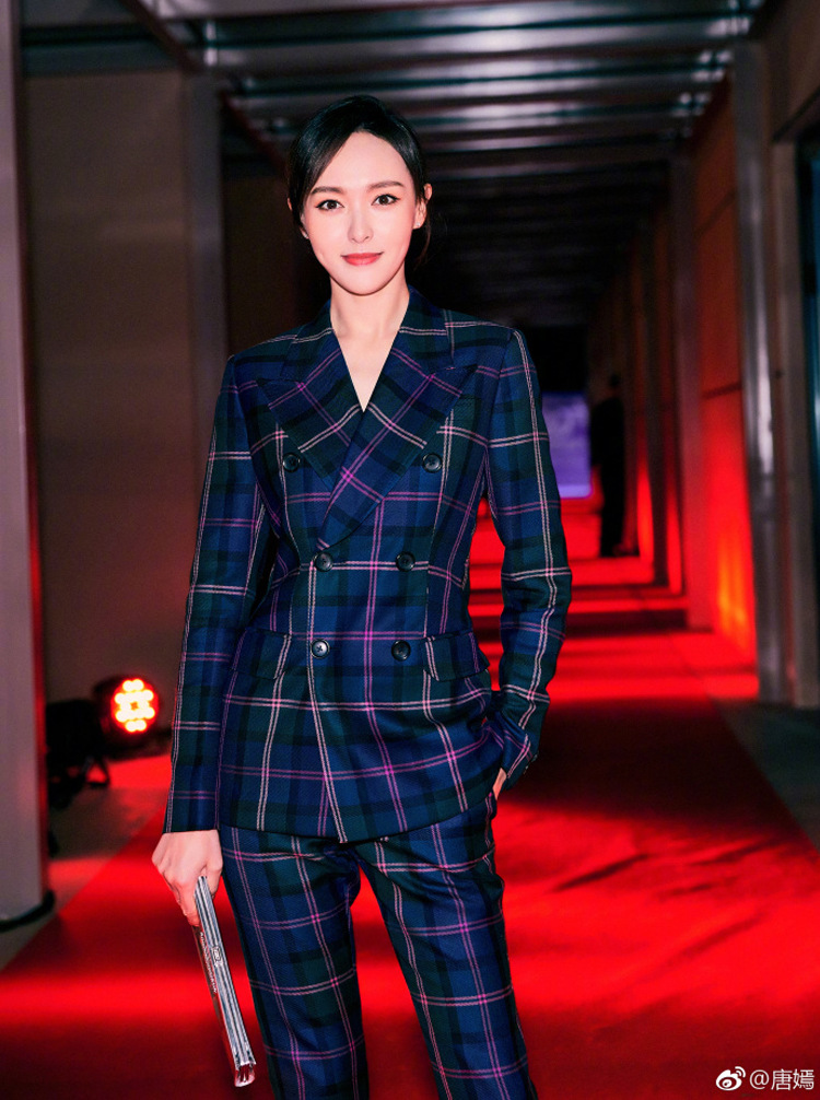 2019秋季新款唐嫣同款格子西装套装女时尚气质修身小西服两件套潮