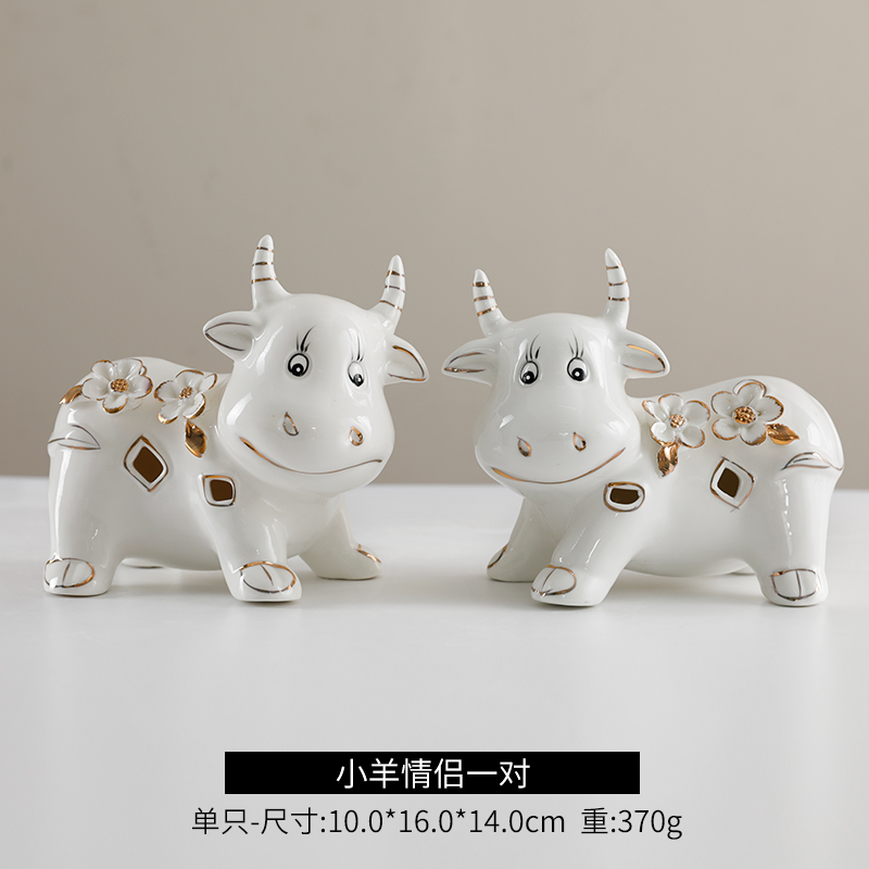 creative animal ceramic decoration, home decoration kiln glaze, lovers crafts, wedding gifts, office decorations