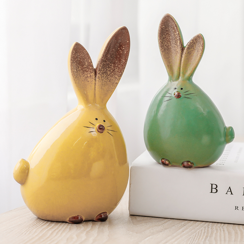 creative animal ceramic decoration, home decoration kiln glaze, lovers crafts, wedding gifts, office decorations