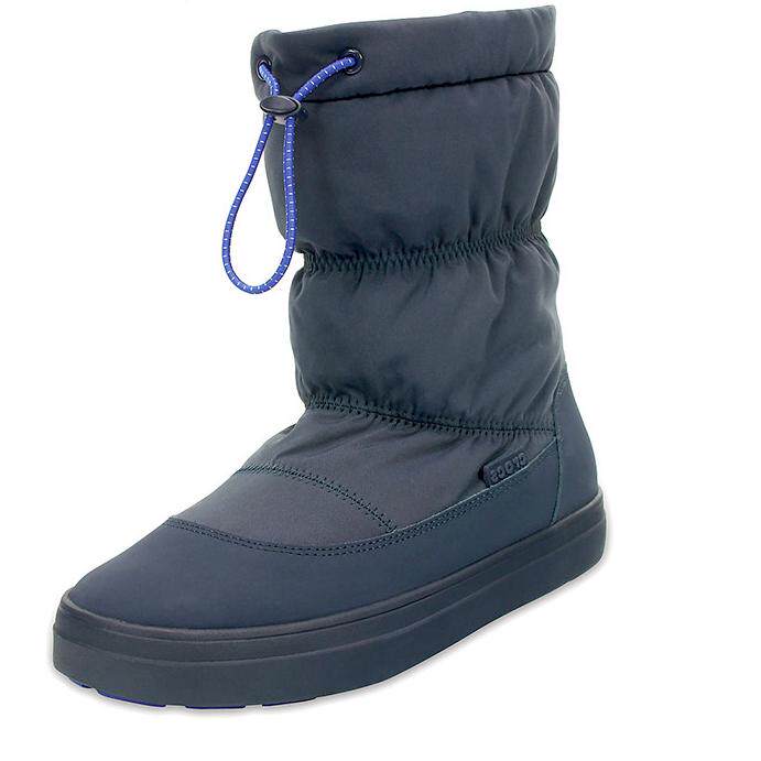 crocs女靴 卡骆驰女鞋冬季休闲保暖系带洛基平底棉靴|203422