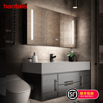 Good wife rock board bathroom cabinet washbasin Bathroom one-piece washbasin modern simple washbasin combination