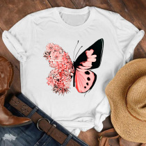 Women Lady Cartoon Butterfly Floral Elegant 2020 Fall Autumn