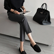 Korean suit pants womens small feet nine-point pants spring and autumn self-cultivation slimming cigarette pants loose OL small straight casual pants
