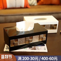European tissue box Tea table ornaments Modern living room household dining table paper box Napkin paper box Light luxury wind paper box